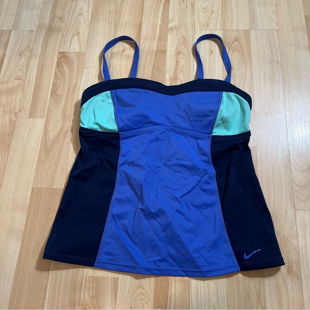 Nike women's training swimsuit tankini in blue Size Medium